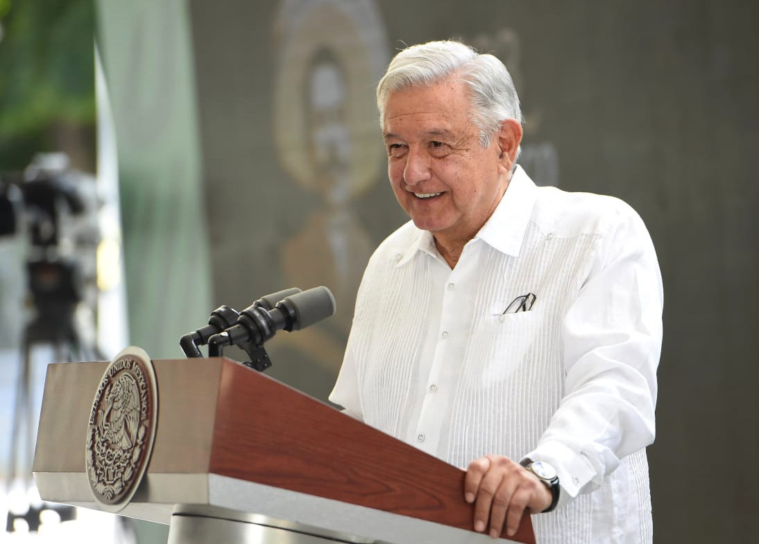 El Presidente de México, Andrés Manuel López Obrador, habla durante una rueda de prensa en el Palacio Nacional, en Ciudad de México (México).