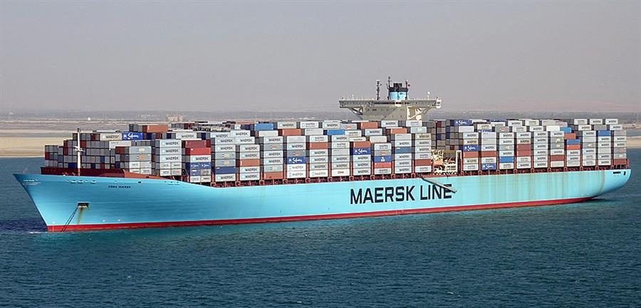 Foto de archivo tomada el 29 de abril de 2013 de un buque de carga de la naviera danesa Maersk. EFE/Yonhap