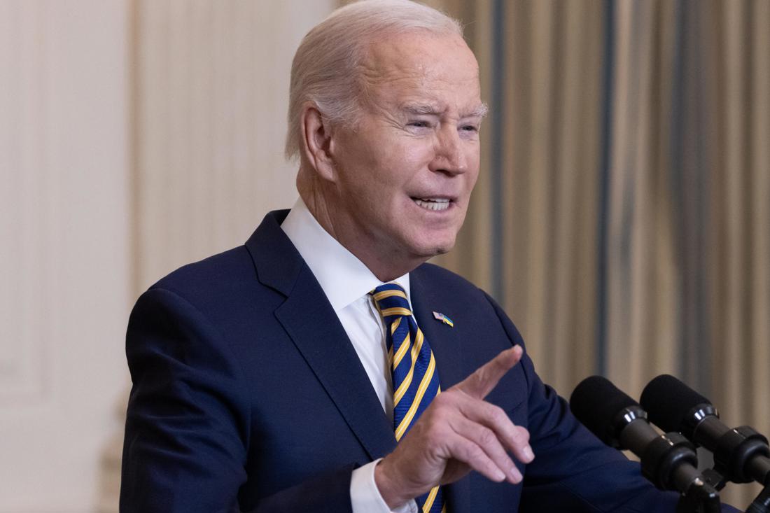 El presidente de Estados Unidos, Joe Biden, fue registrado este martes, 6 de febrero, durante una alocución en la Casa Blanca, en Washington DC (EUA). EFE/Michael Reynolds