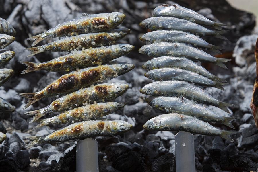 Espeto de sardinas en el chiringuito de una playa. EFE/Álvaro Cabrera