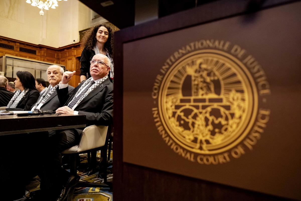 Aspecto de la sala de la Corte Internacional de Justicia, (CIJ) de La Haya, este 19 de febrero. EFE/EPA/Robin van Lonkhuijsen