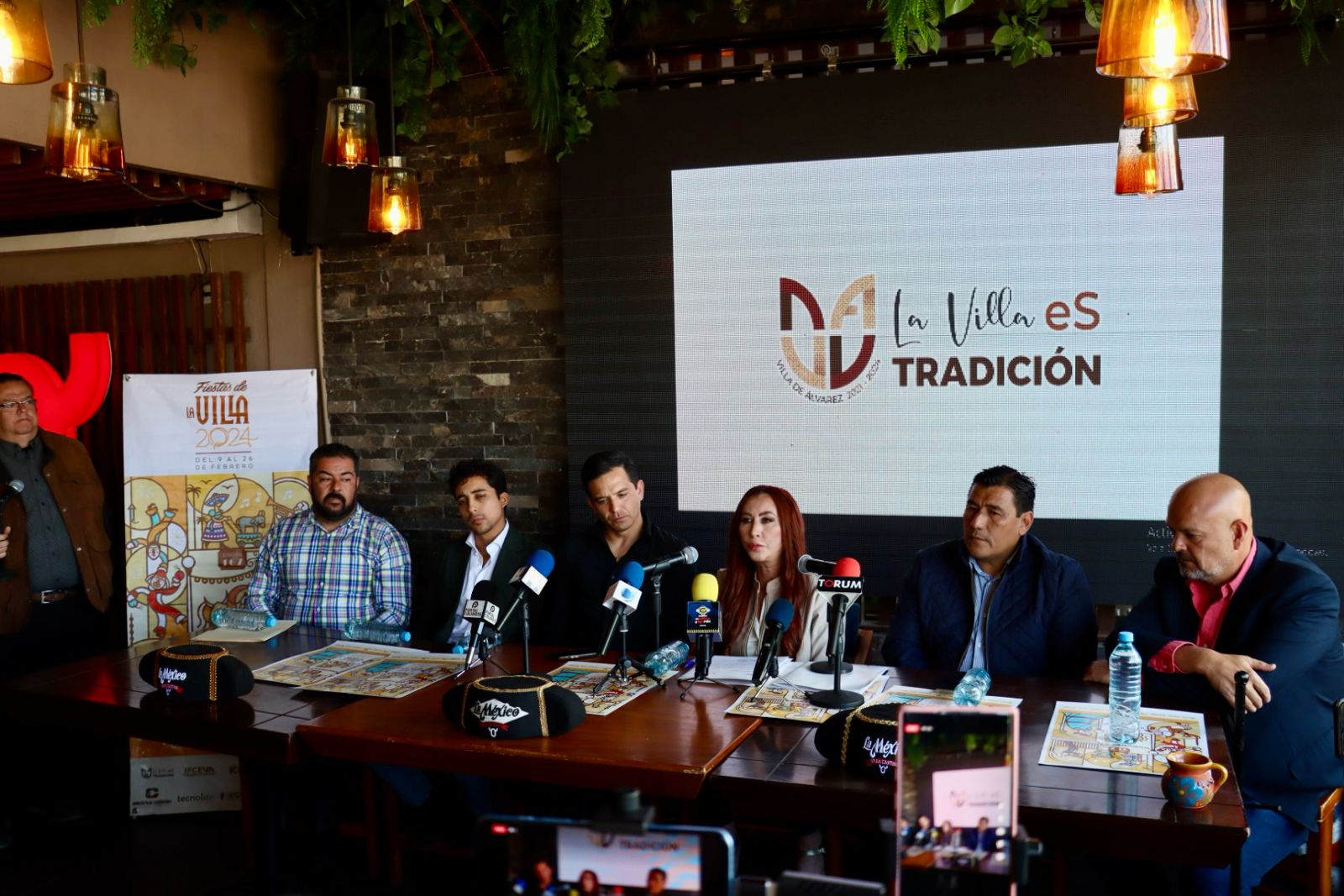 Conferencia de prensa celebrada en la ciudad de Aguascalientes.