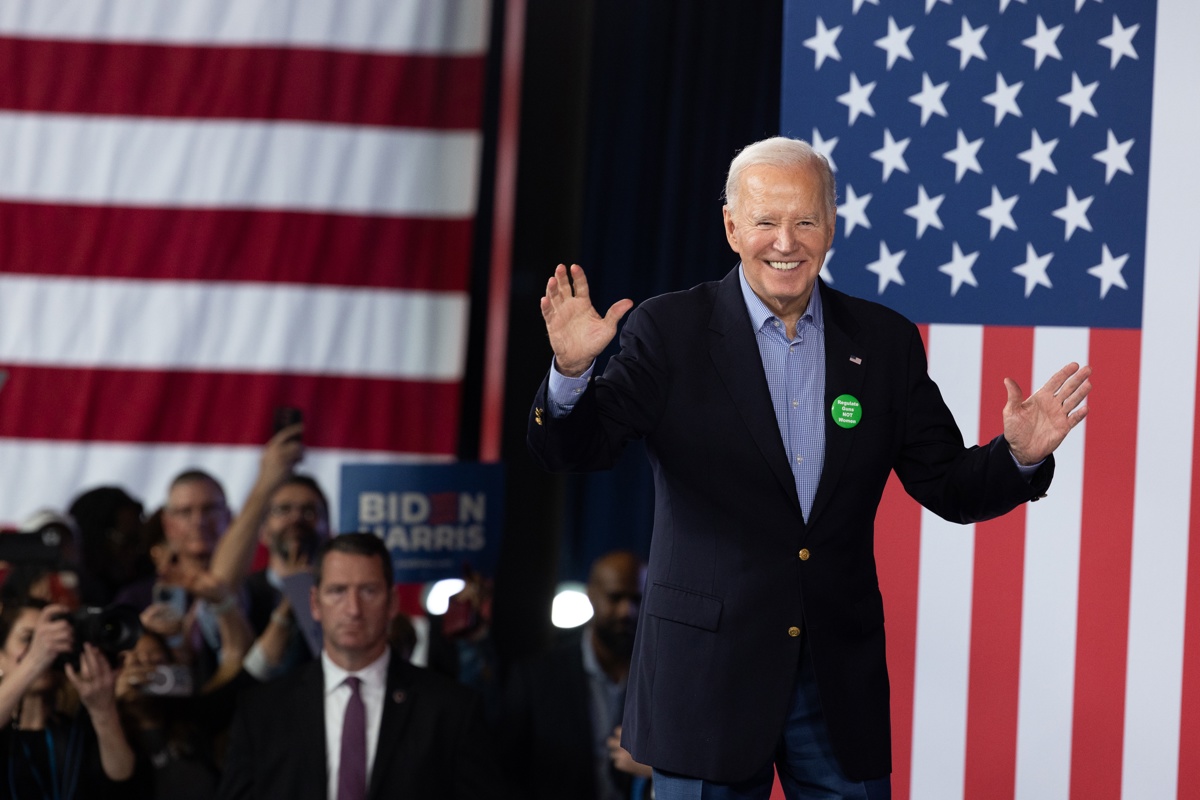 La campaña del presidente estadounidense, Joe Biden. EFE/EPA/JESSICA MCGOWAN