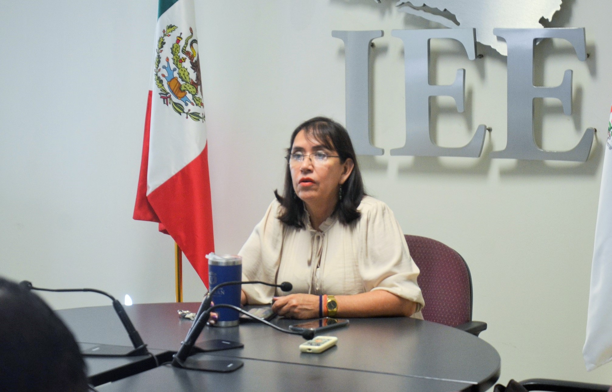 La presidenta consejera del Instituto Electoral del Estado (IEE), Adriana Ruiz Visfocri.