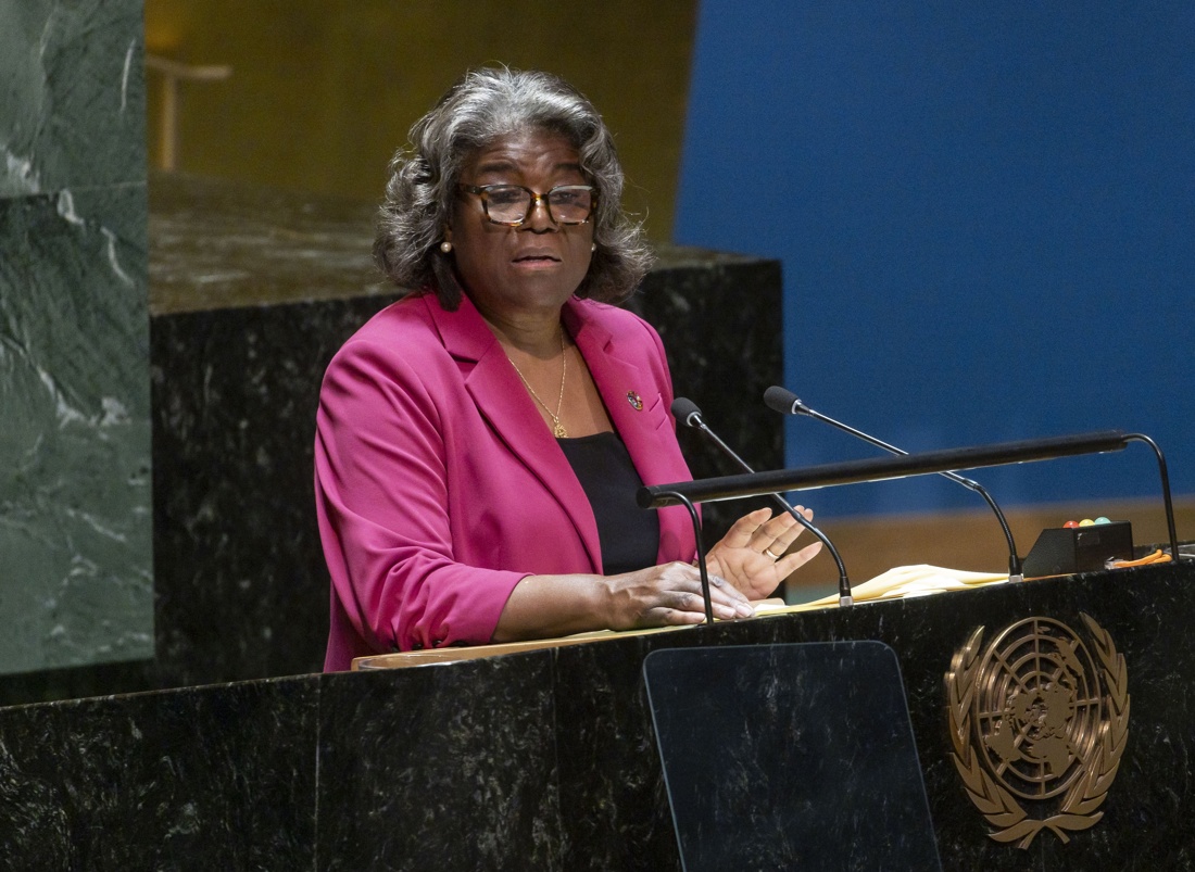 La embajadora de EUA ante Naciones Unidas, Linda Thomas-Greenfield, en una fotografía de archivo. EFE/Justin Lane