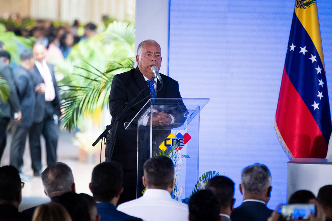 Fotografía de archivo del presidente del Consejo Nacional Electoral (CNE), Elvis Amoroso. EFE/ Rayner Peña R.