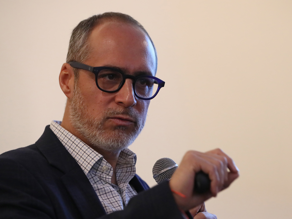 El presidente ejecutivo de Agua Capital, Eduardo Vázquez Herrera, participa en la conferencia de prensa “Compromisos por el Agua”, en la Ciudad de México (México). EFE/Mario Guzmán