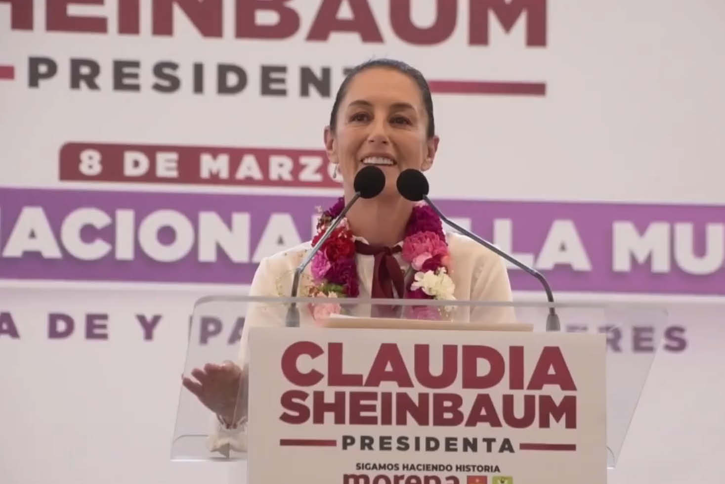 La candidata de la coalición “Sigamos Haciendo Historia” (Morena, PT y PVEM) a la Presidencia de la República, Claudia Sheinbaum.