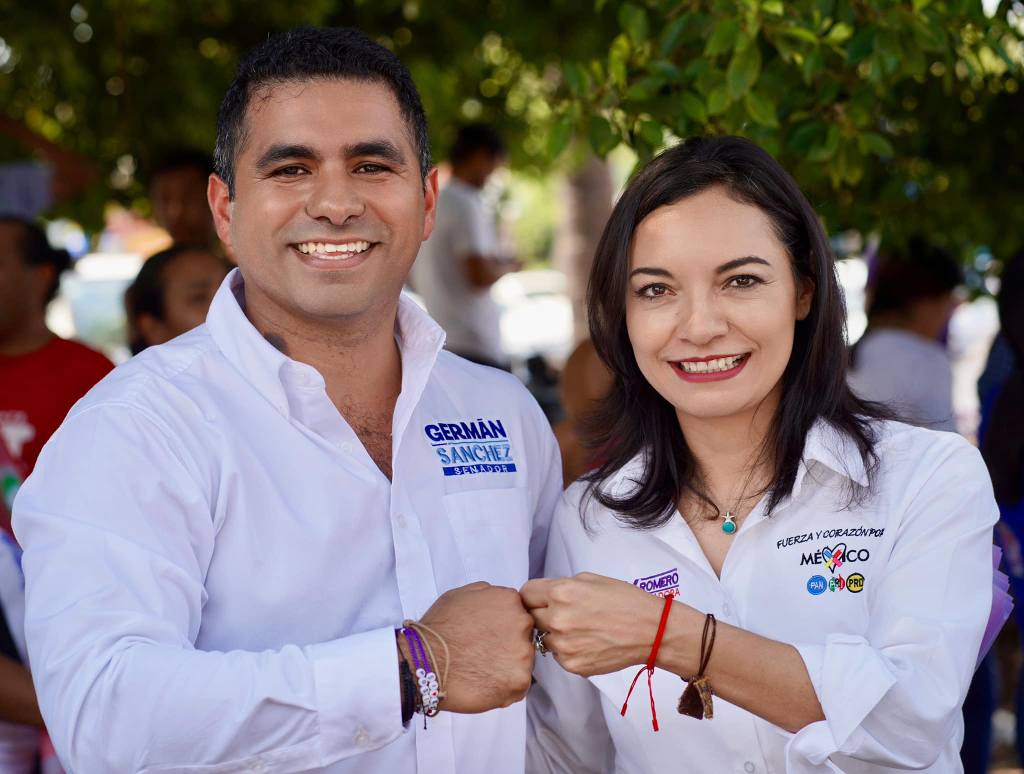 Germán Sánchez Álvarez y Mely Romero Celis, candidatos a senadores por la coalición “Fuerza y Corazón por México”.