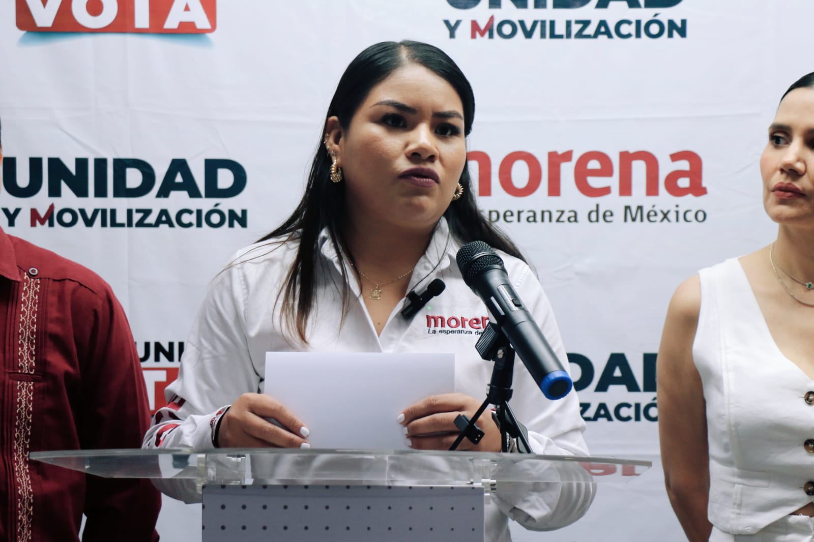 Dulce Huerta Araiza, presidenta del Comité Ejecutivo Estatal de Morena.