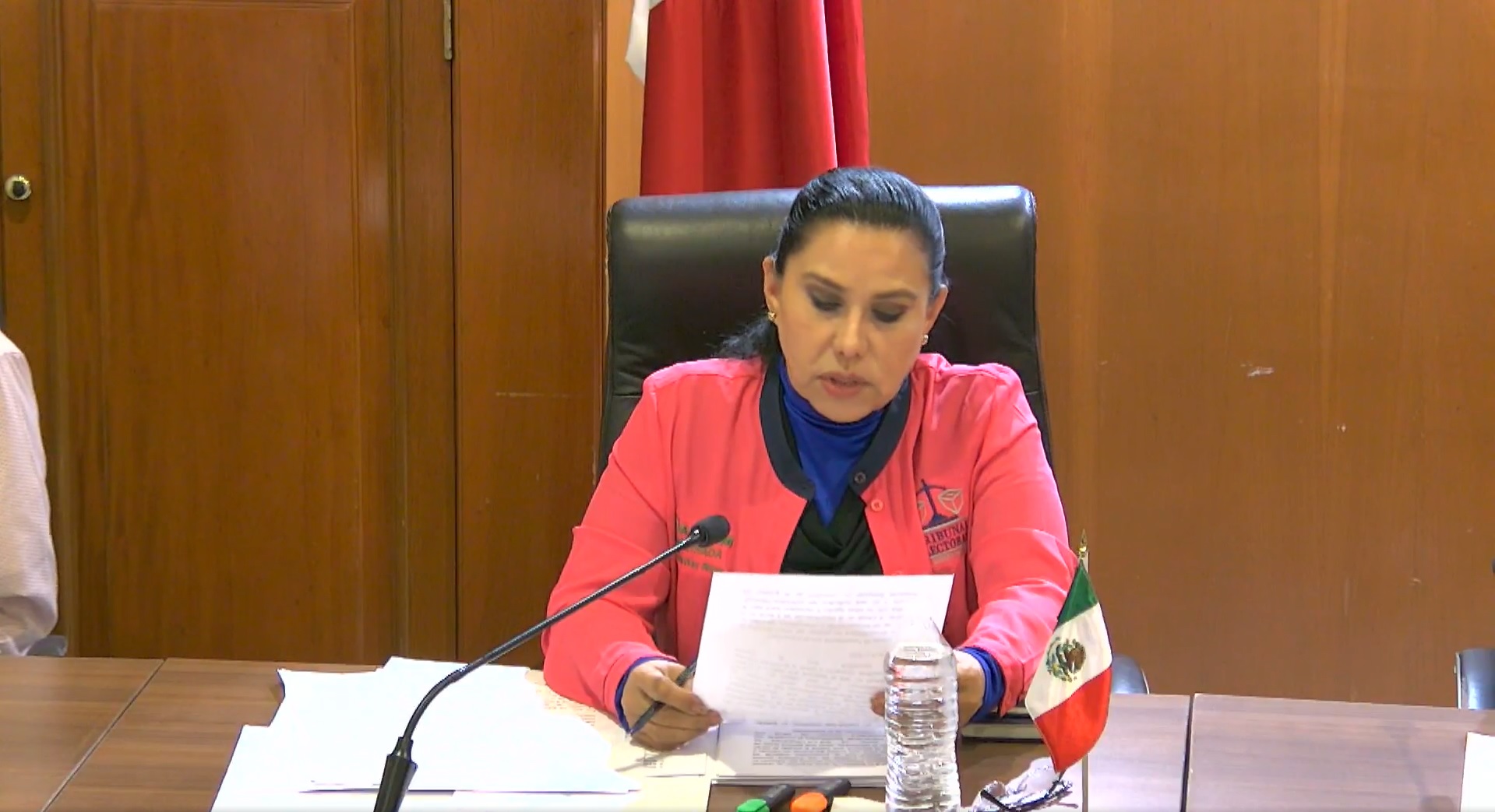 La magistrada presidenta del Tribunal Electoral del Estado, María Elena Díaz Rivera.