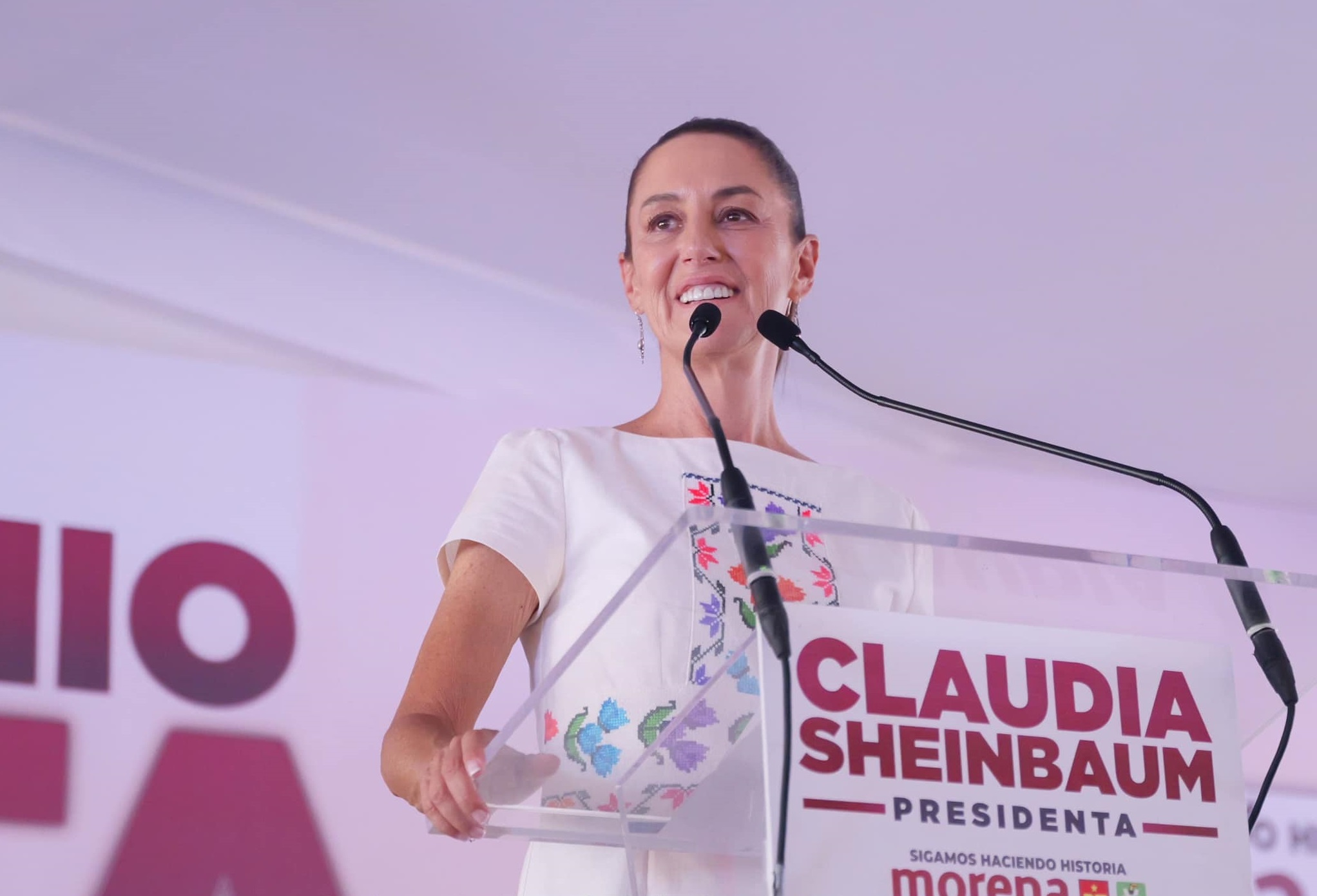 La candidata presidencial de la Coalición “Sigamos Haciendo Historia”, Claudia Sheinbaum, en la Alcaldía Magdalena Contreras.