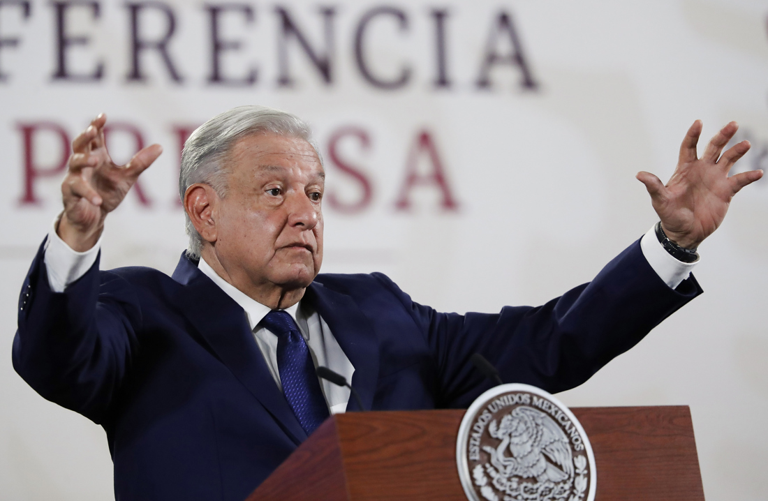 El Presidente de México, Andrés Manuel López Obrador, durante una conferencia en Palacio Nacional en la Ciudad de México (México). EFE/ Mario Guzmán