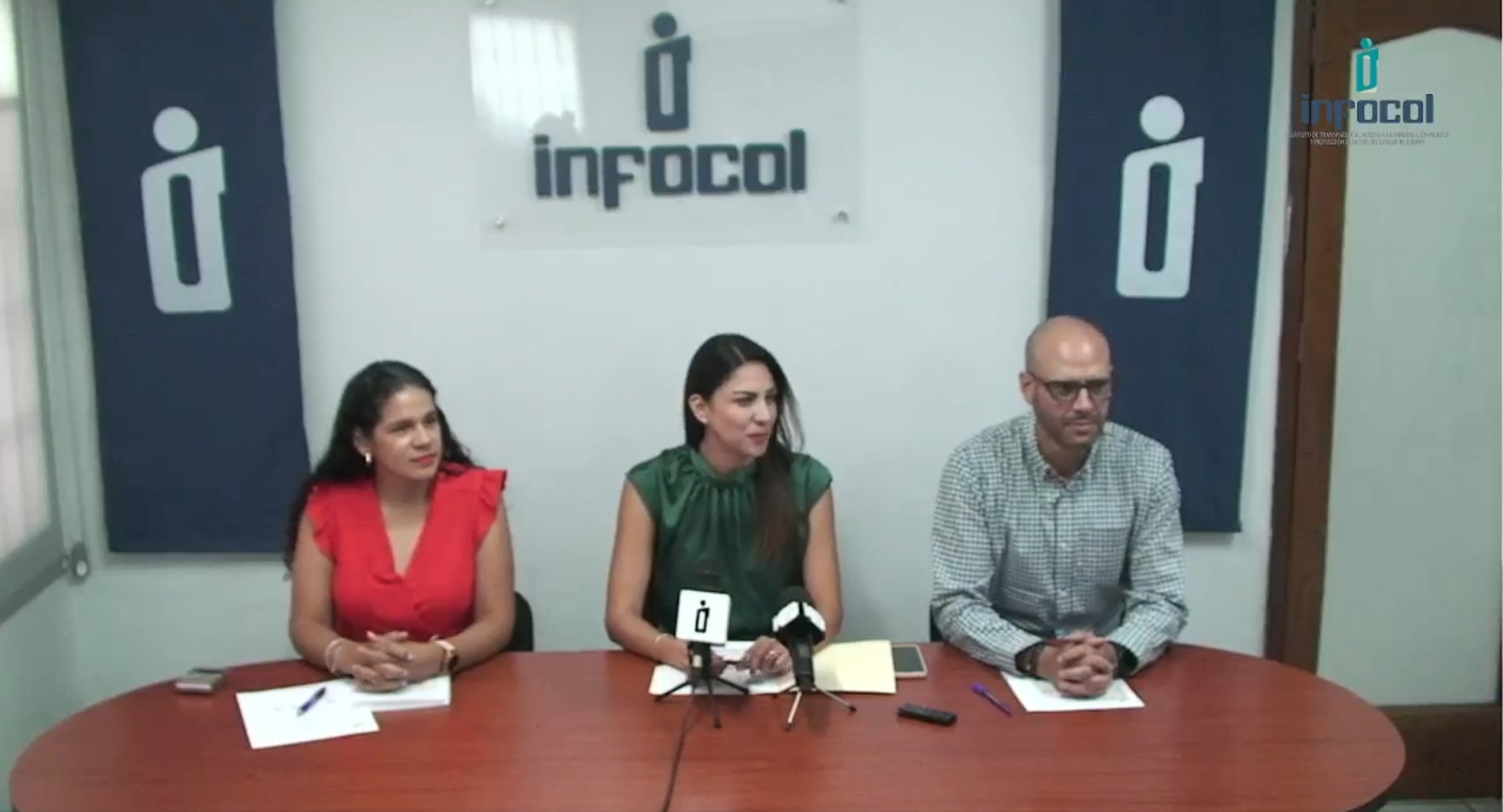 Conferencia de prensa del Instituto de Transparencia, Acceso a la Información, Protección de Datos personales del Estado de Colima (Infocol).