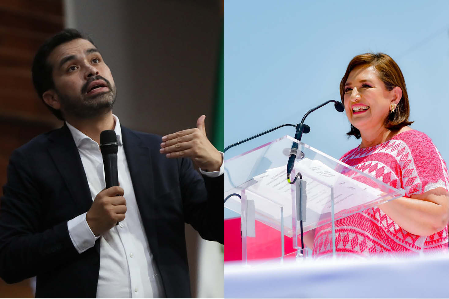 Los candidatos presidenciales de oposición, Xóchitl Gálvez y Jorge Álvarez Máynez.