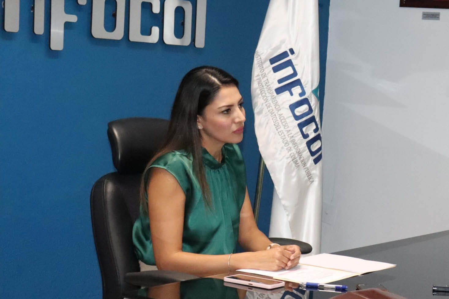 Paulina Alejandra Urzúa Gómez, comisionada presidenta del Instituto de Transparencia, Acceso a la Información y Protección de Datos Personales (Infocol).