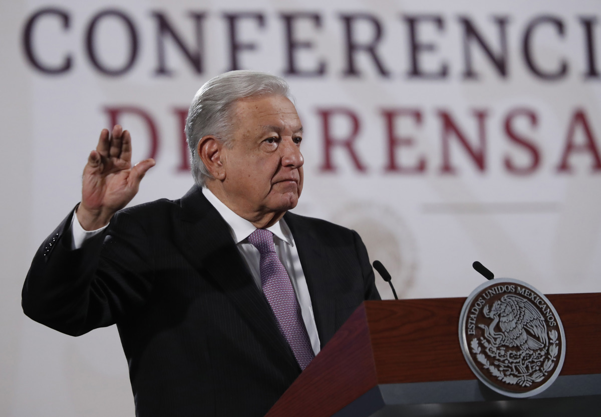 El Presidente de México, Andrés Manuel López Obrador, habla durante una rueda de prensa en Palacio Nacional, de la Ciudad de México (México). EFE/ Mario Guzmán