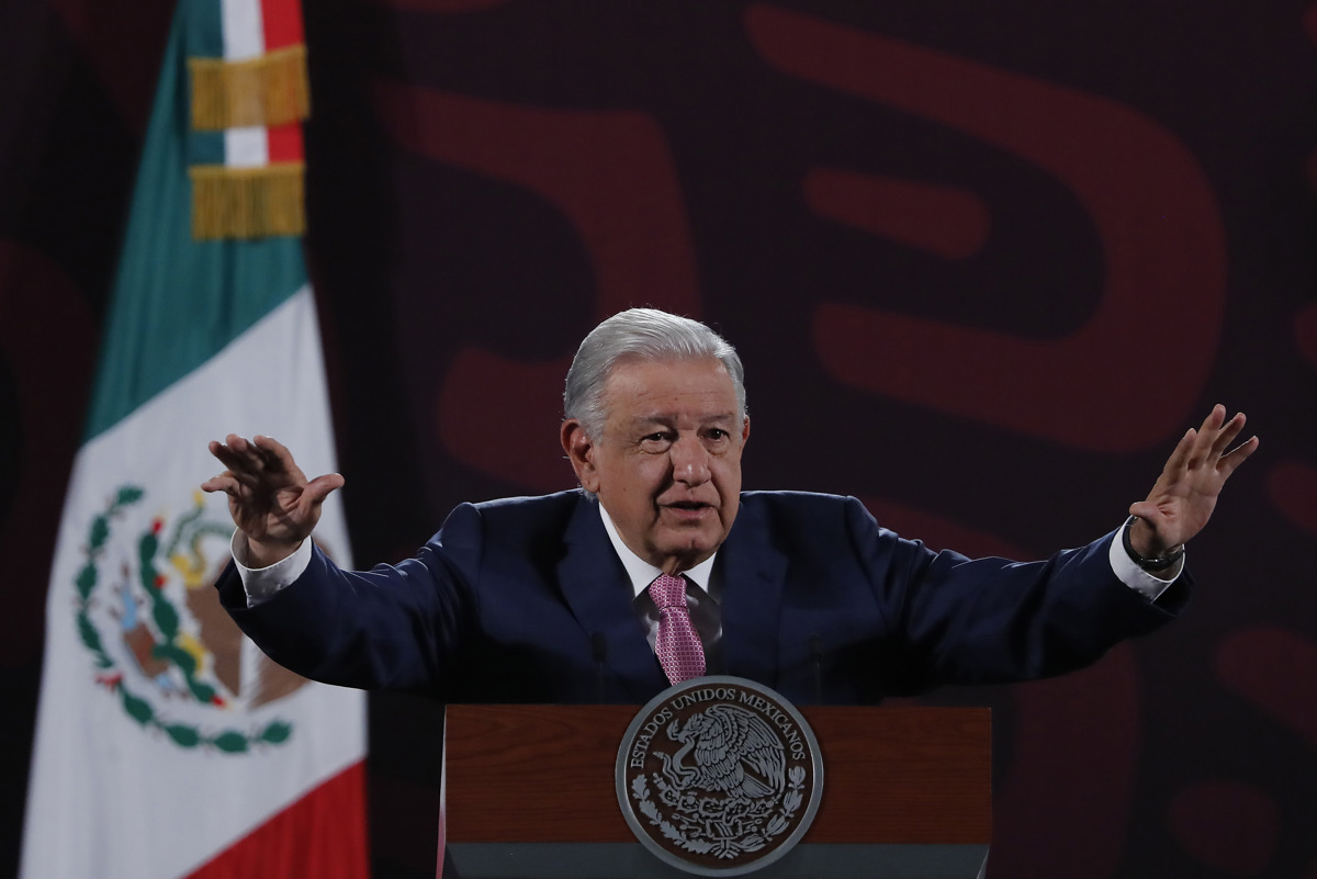 El Presidente de México, Andrés Manuel López Obrador, participa durante una rueda de prensa en Palacio Nacional, de la Ciudad de México (México). EFE/ Mario Guzmán