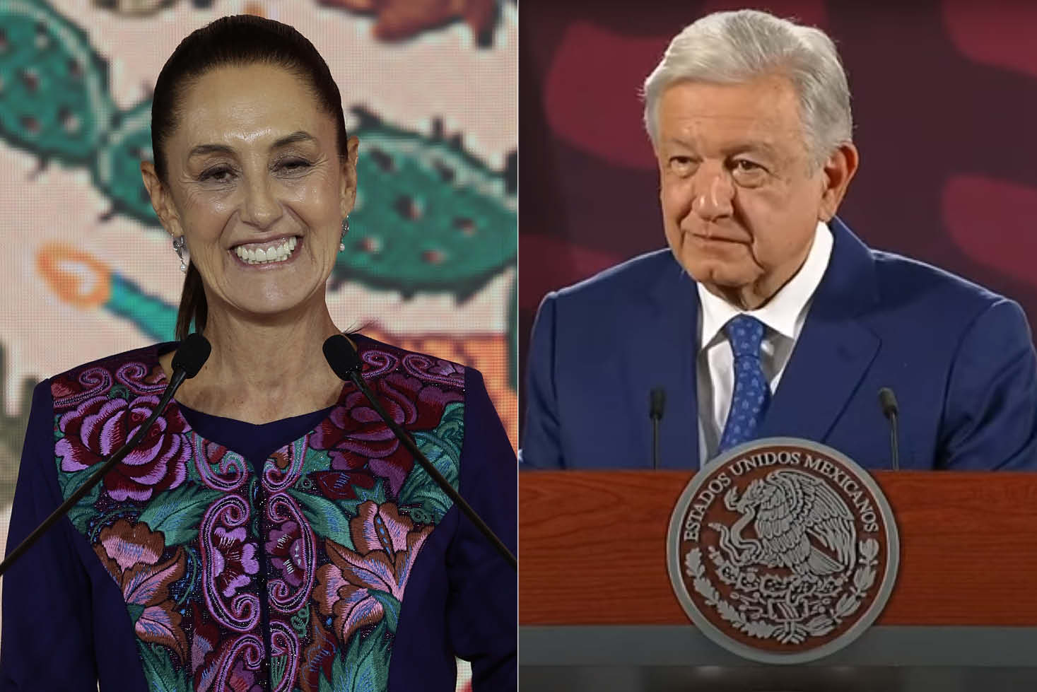 El Presidente de México, Andrés Manuel López Obrador, y Claudia Sheinbaum, presidenta electa.