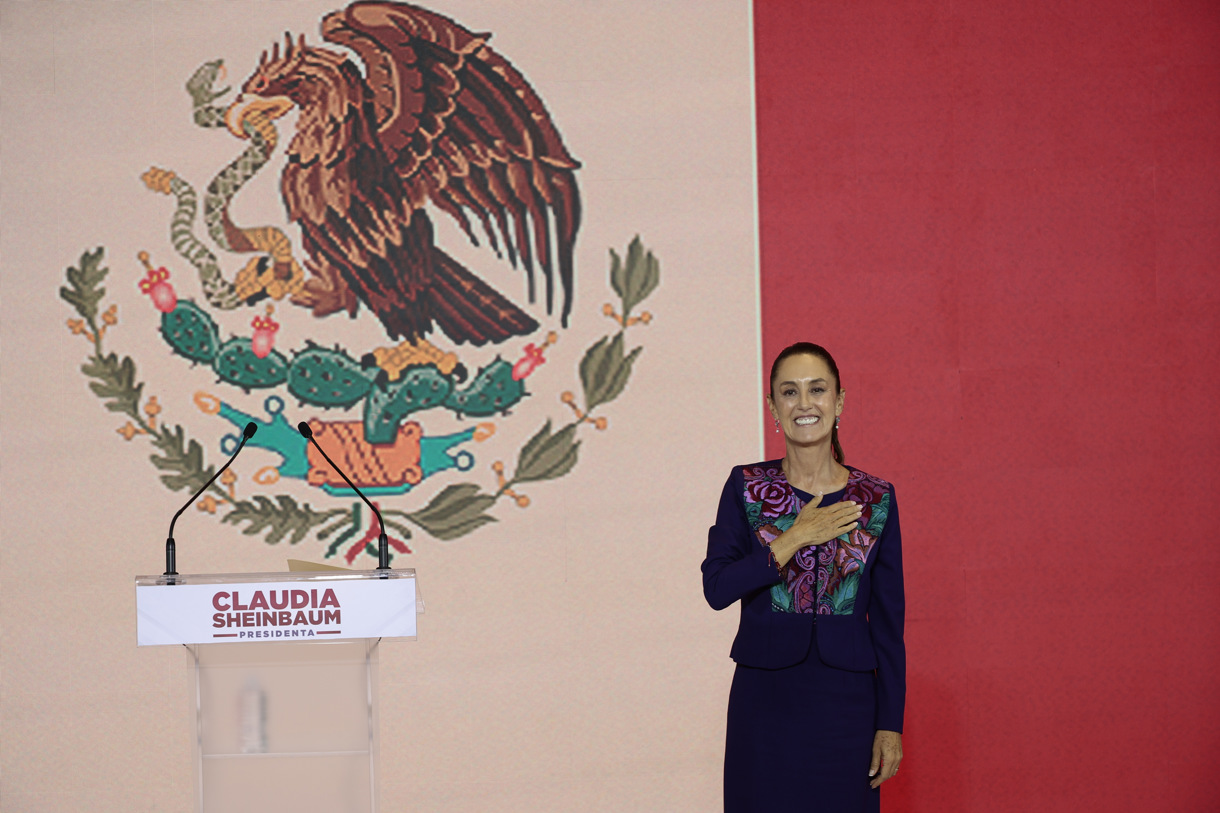 La candidata oficialista a la presidencia de México, Claudia Sheinbaum, habla durante una conferencia de prensa en la Ciudad de México (México). Imagen de archivo. EFE/José Méndez