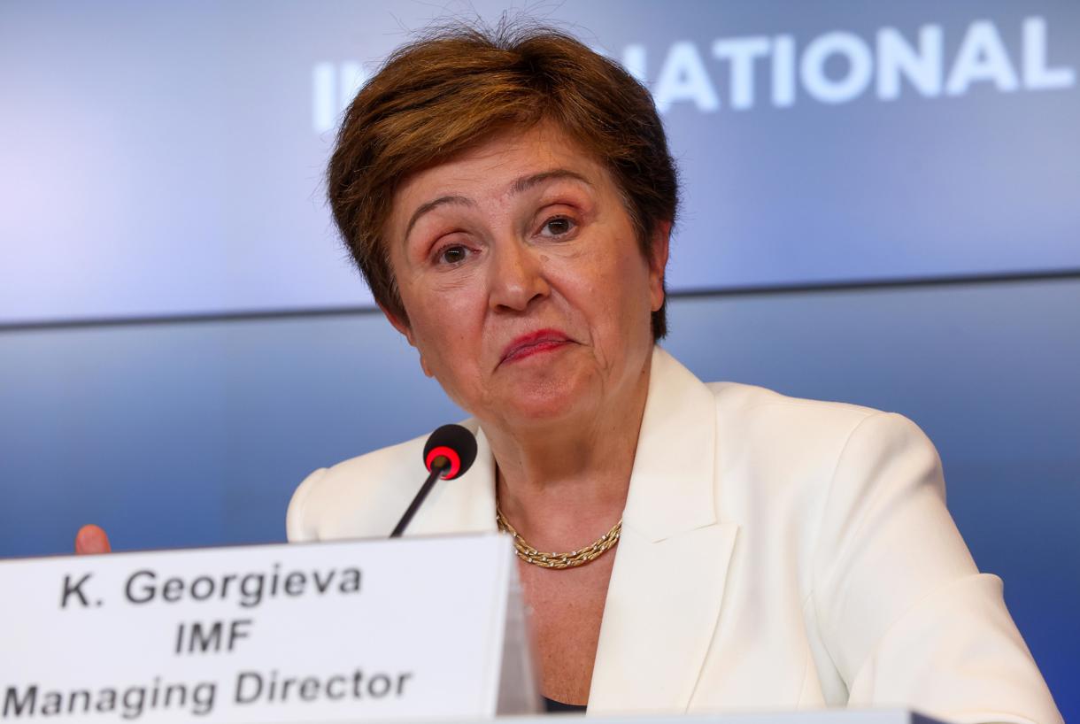 La directora gerente del Fondo Monetario Internacional (FMI), Kristalina Georgieva. EFE/EPA/OLIVIER HOSLET