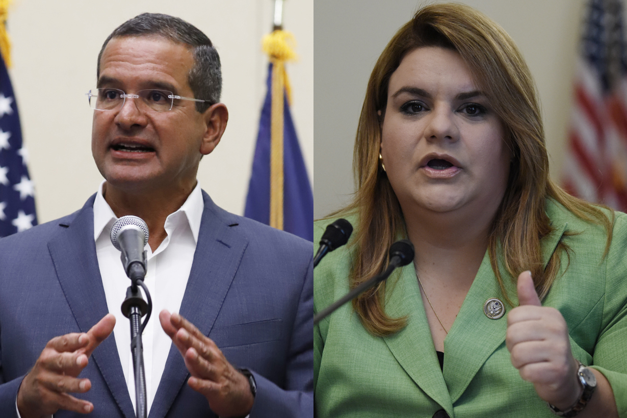 Combo de fotografías de archivo del gobernador Pedro Pierluisi y la comisionada residente en Washington, Jenniffer González. EFE