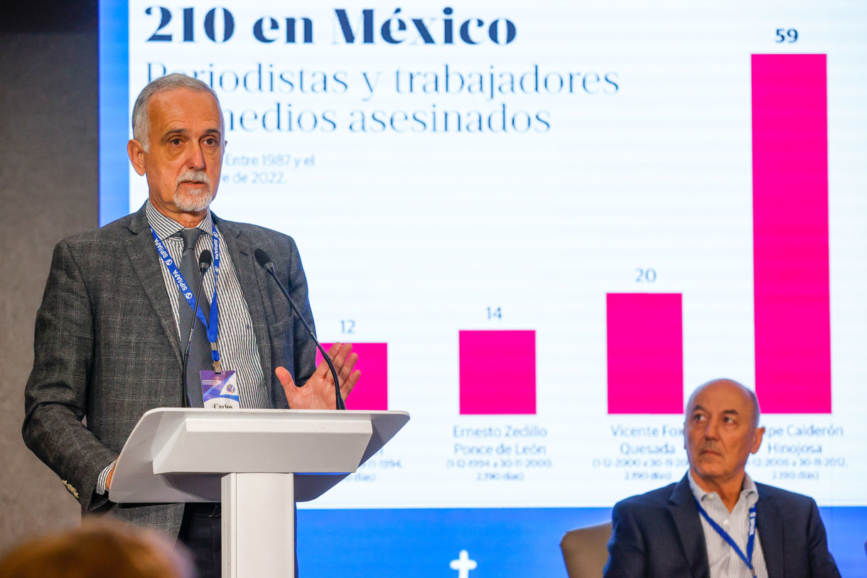 Fotografía de archivo donde aparece el presidente de la Comisión de Libertad de Prensa e Información de la SIP, Carlos Jornet. EFE/ Juan Carlos Hidalgo