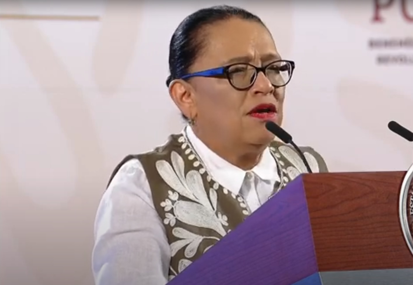 Rosa Icela Rodríguez, titular de la Secretaría de Seguridad Pública y Protección Ciudadana (SSPC).