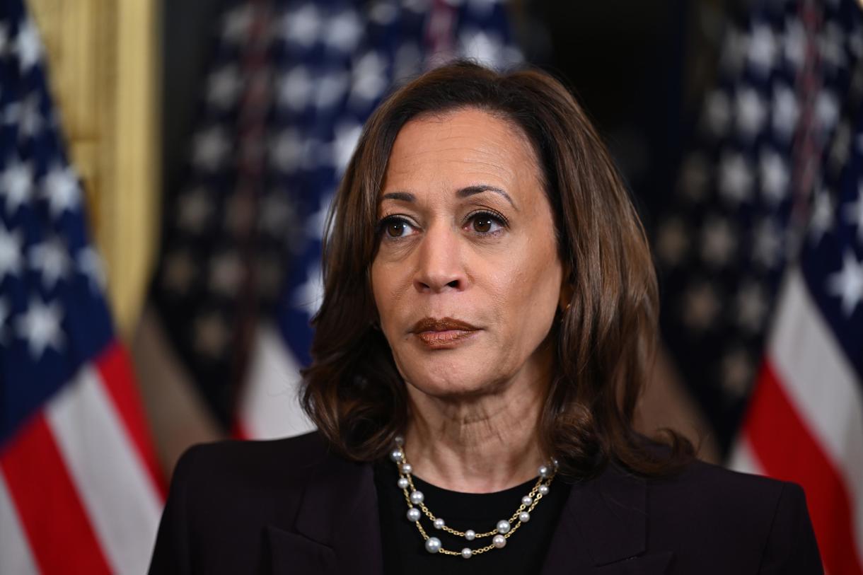 Fotografía de archivo en donde aparece la vicepresidenta de Estados Unidos, Kamala Harris. (Fotografía de Kenny Holston de la agencia EFE)