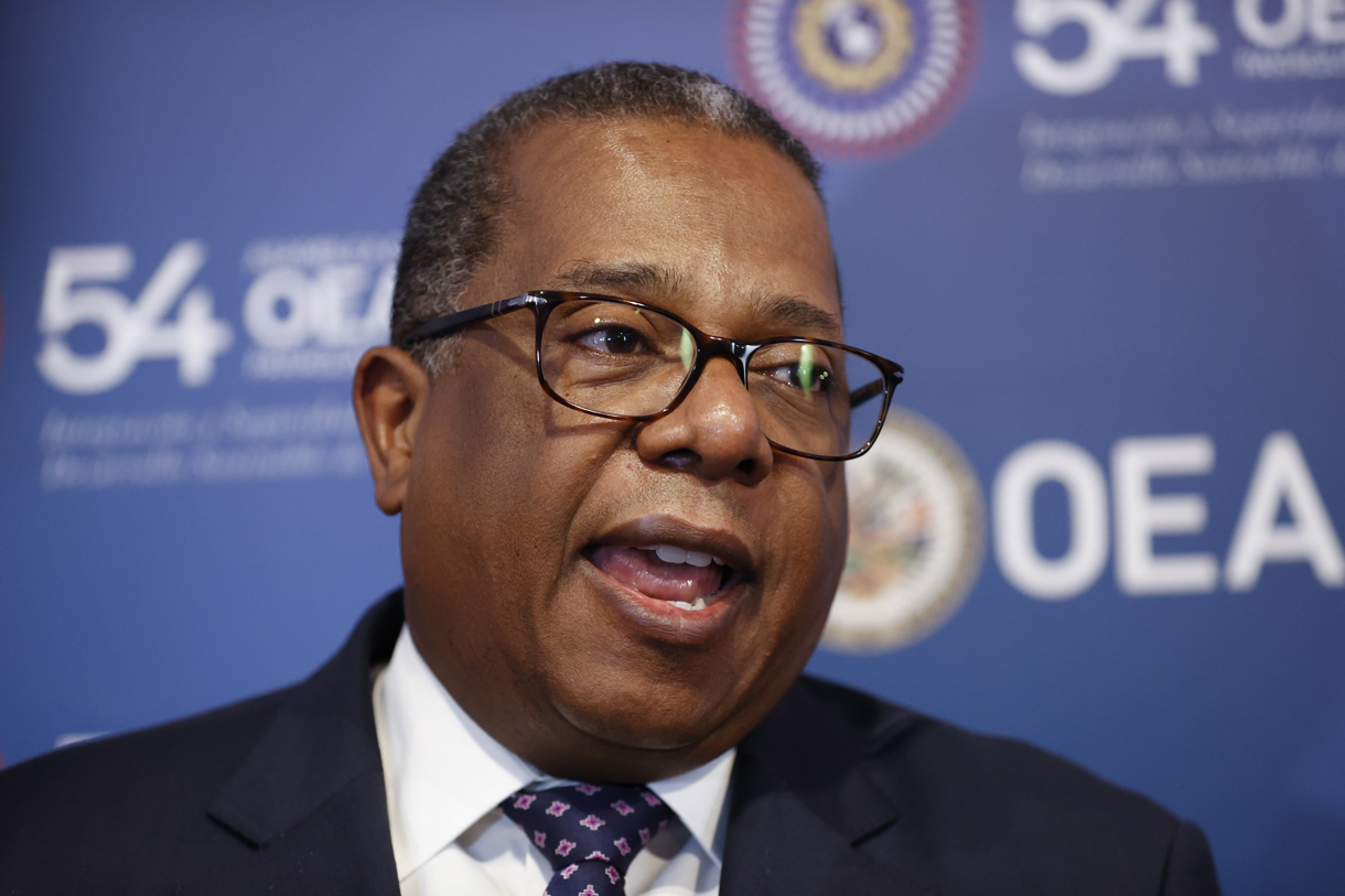 Fotografía de archivo del 27 de junio de 2024 del encargado para Latinoamérica del Departamento de Estado de EUA, Brian Nichols, durante una conferencia de prensa. (Fotografía de Bienvenido Velasco de la agencia EFE)