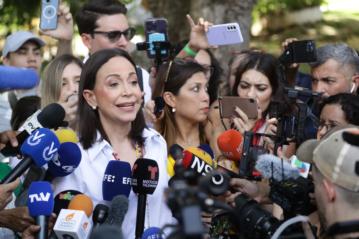 La líder de la oposición Venezolana, María Corina Machado. (Fotografía de Ronald Peña R. de la agencia EFE).