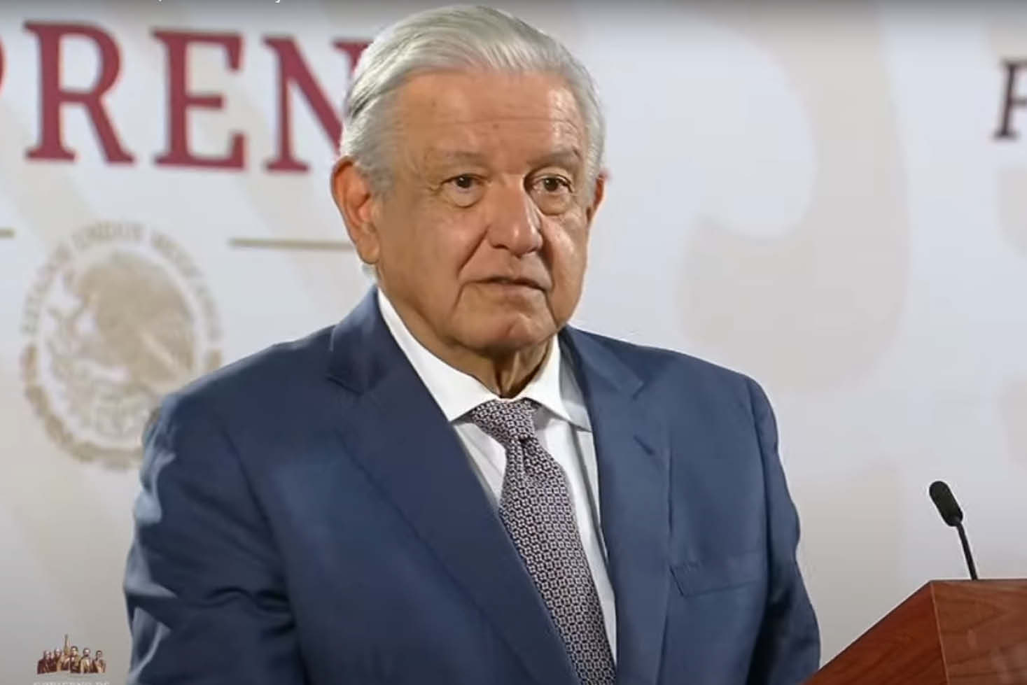 El Presidente de México, Andrés Manuel López Obrador habla durante su conferencia de prensa matutina en Palacio Nacional. (Foto: Video)