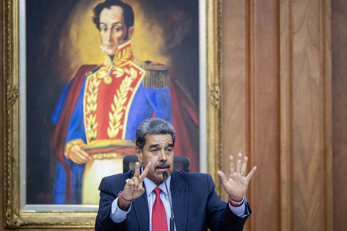 Fotografía de archivo del 31 de julio de 2024 del presidente de Venezuela, Nicolás Maduro, durante una rueda de prensa en el Palacio de Miraflores en Caracas (Venezuela). (Foto de Ronald Peña R. de la agencia EFE)