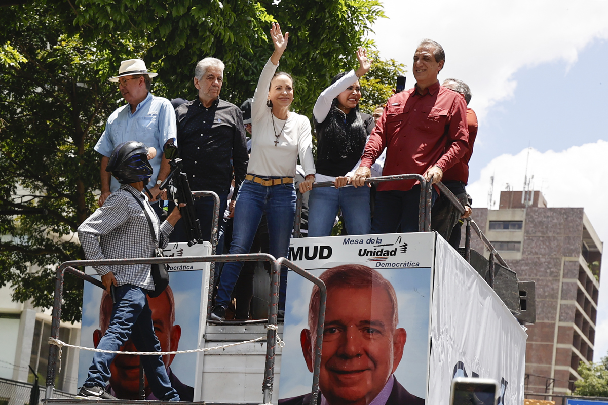 Fotografía del 17 de agosto de 2024 en donde aparece la líder de la oposición venezolana María Corina Machado. (Foto de Miguel Gutiérrez de la agencia EFE)