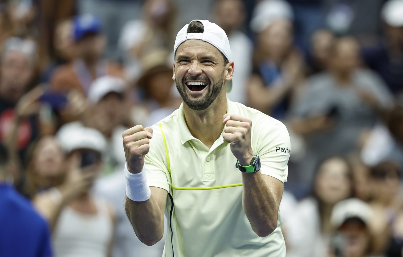 Grigor Dimitrov, de Bulgaria, celebra su triunfo ante el ruso Andrey Rublev en el US Open. (Foto de Justin Lane de la agencia EFE/EPA)