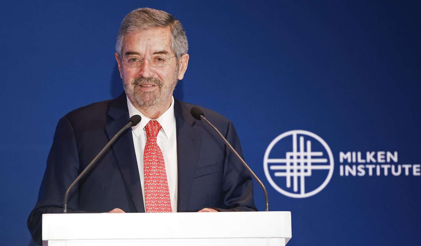 Fotografía cedida hoy, por la Secretaría de Relaciones Exteriores, del canciller, Juan Ramón de la Fuente, durante su intervención ante inversores y líderes empresariales en el encuentro Global Investors Symposium, en la Ciudad de México (México). (Foto de la Secretaría de Relaciones Exteriores /EFE)