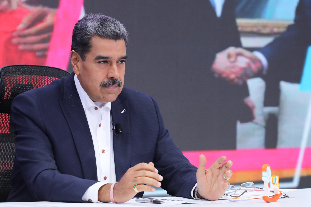 El presidente de Venezuela, Nicolás Maduro, el pasado día 7 durante su programa de televisión “Con Maduro +” en Caracas. (Foto de Prensa de Miraflores)