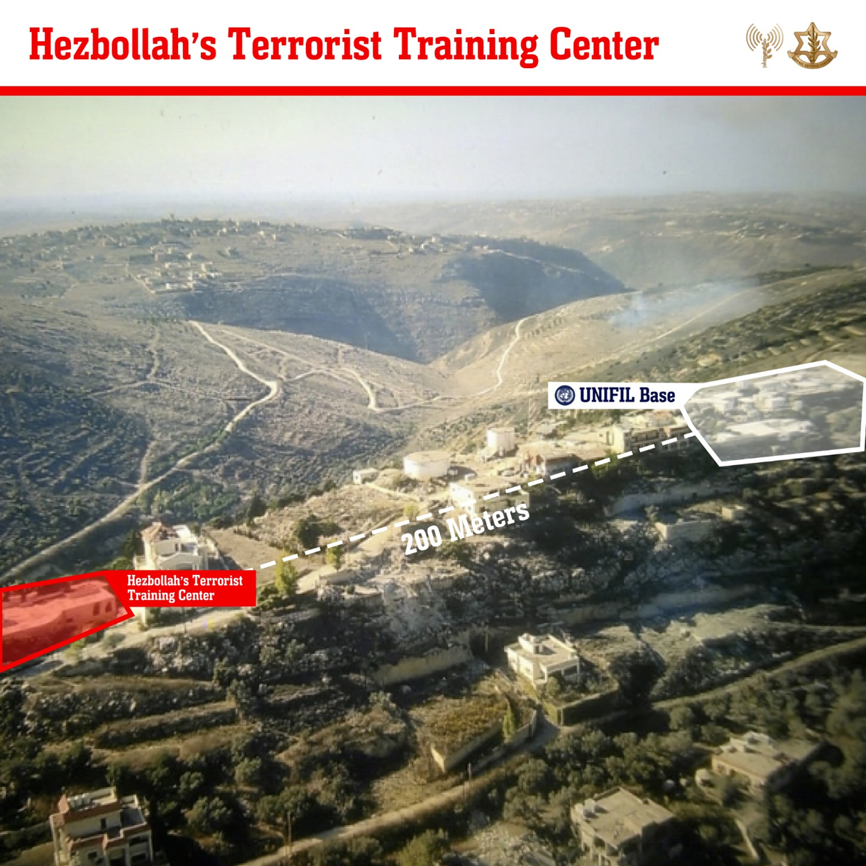 El Ejército de Israel aseguró este viernes haber hallado un centro de entrenamiento del grupo chií Hizbulá a 200 metros de una base de la misión de la ONU en Líbano, la FINUL, con la que ha mantenido varios incidentes desde principios de octubre en los que soldados israelíes han atacado a los cascos azules. (Foto Ejército israelí/ EFE)