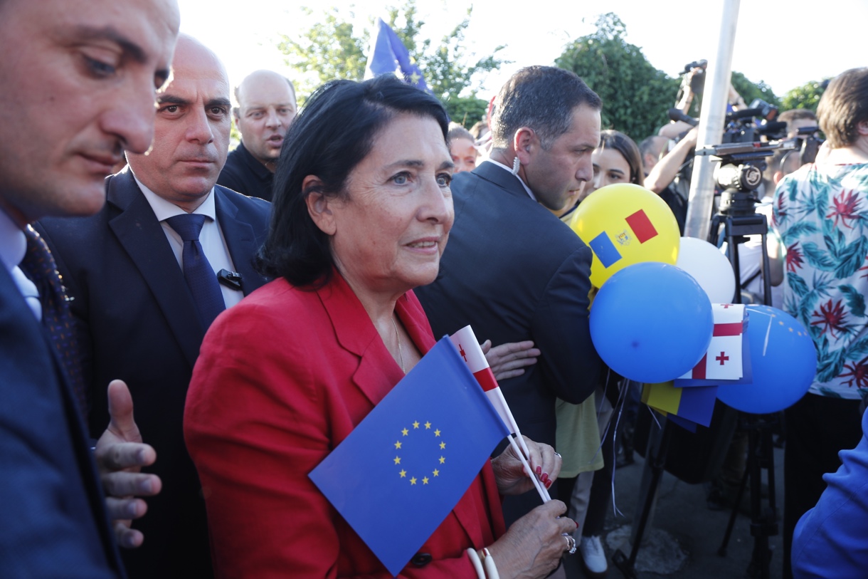 La presidenta de Georgia, Salomé Zurabishvili. (Foto de Zurab Kurtsikidze de la agencia EFE/EPA)