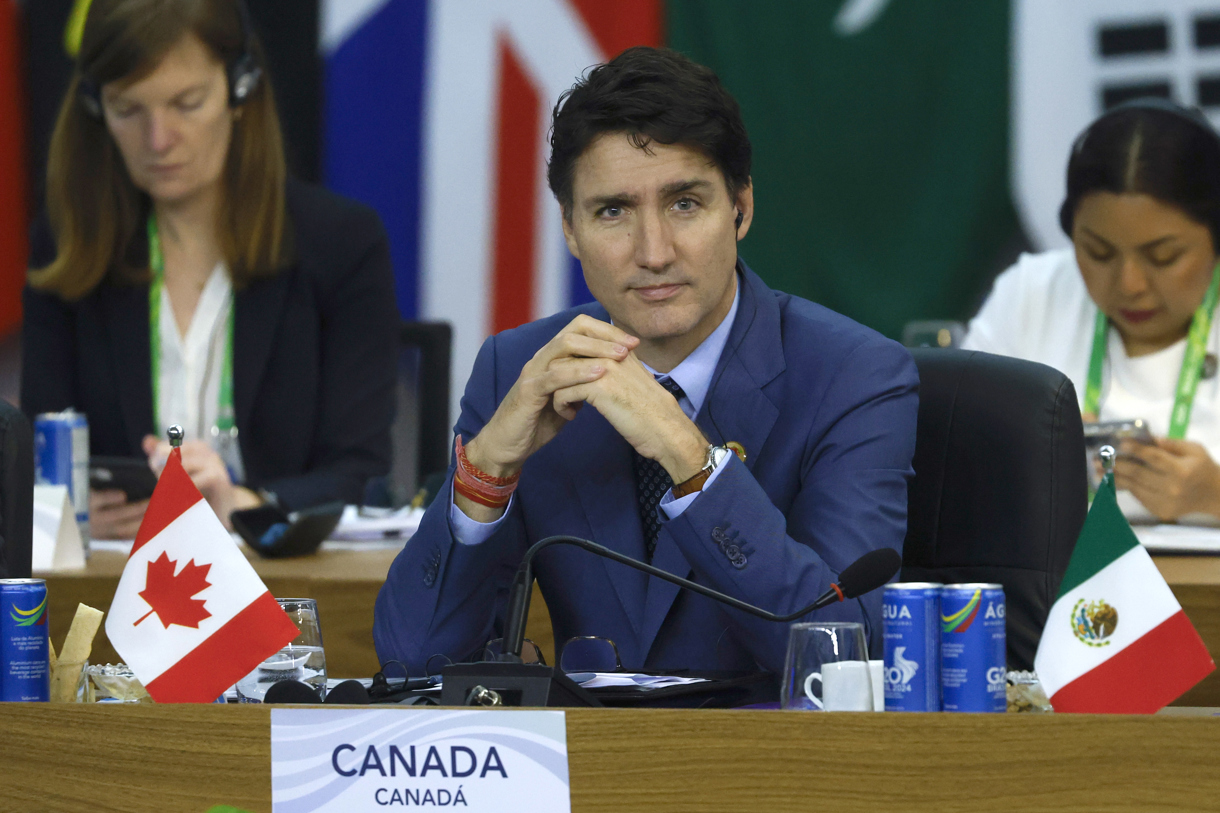 El primer ministro de Canadá Justin Trudeau, participa durante la apertura del segundo día de la Cumbre de jefes de Estado del G20 este martes en Río de Janeiro (Brasil). (Foto de Sebastiao Moreira de la agencia EFE)