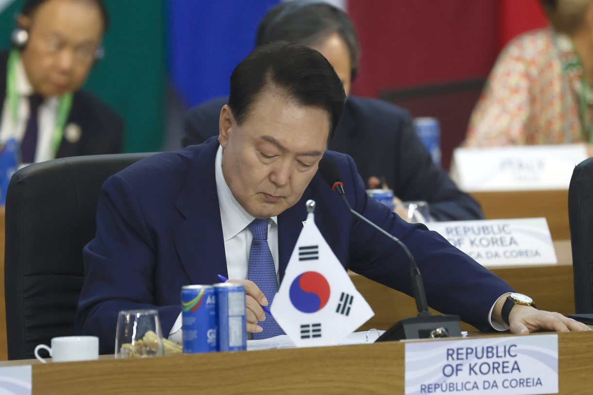 Fotografía del presidente de Corea del Sur, Yoon Suk-Yeol. (Foto de Antonio Lacerda de la agencia EFE)