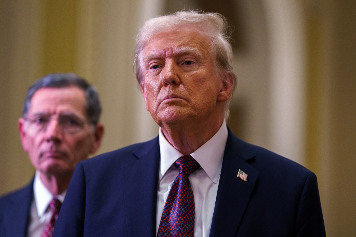 Fotografía de archivo del 8 de enero de 2025 del presidente electo de Estados Unidos, Donald Trump, durante una reunión en el Capitolio de Estados Unidos en Washington (EUA). (Foto de Will Oliver de la agencia EFE/EPA)