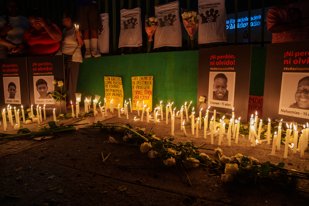 Fotografía de archivo de una manifestación para exigir justicia en el caso de los 4 niños ecuatorianos asesinados. (Foto de Mauricio Torres de la agencia EFE)