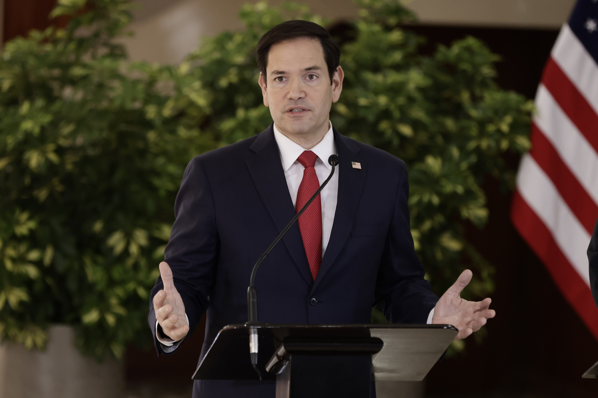 El secretario de Estado de Estados Unidos, Marco Rubio, habla este martes en la Casa Presidencial en San José (Costa Rica). (Foto de Jeffrey Arguedas de la agencia EFE)