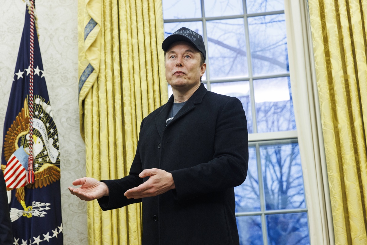 El empresario multimillonario y funcionario especial del Gobierno de EUA, Elon Musk. (Foto de Aaron Schwartz de la agencia EFE/EPA)