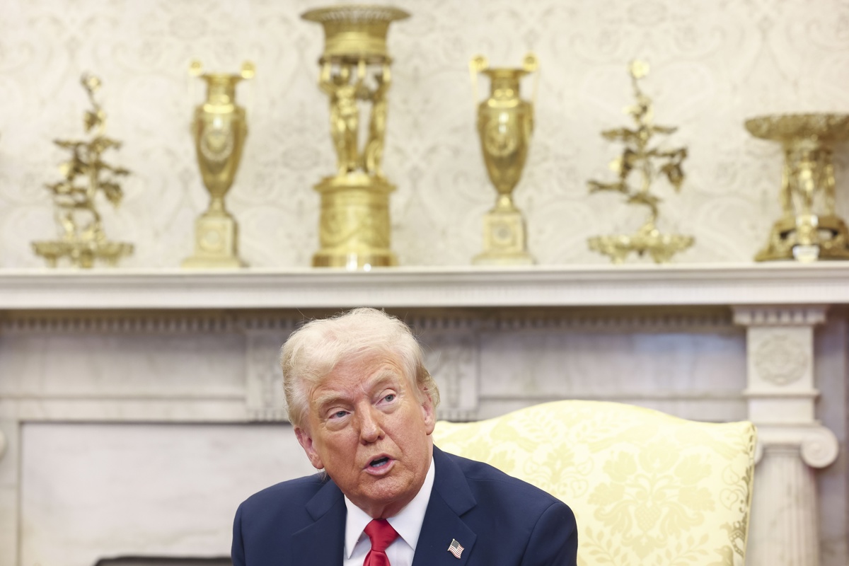 Foto de archivo del presidente de EUA Donald Trump. (Foto de Jim Lo Scalzo de la agencia EFE/POOL)