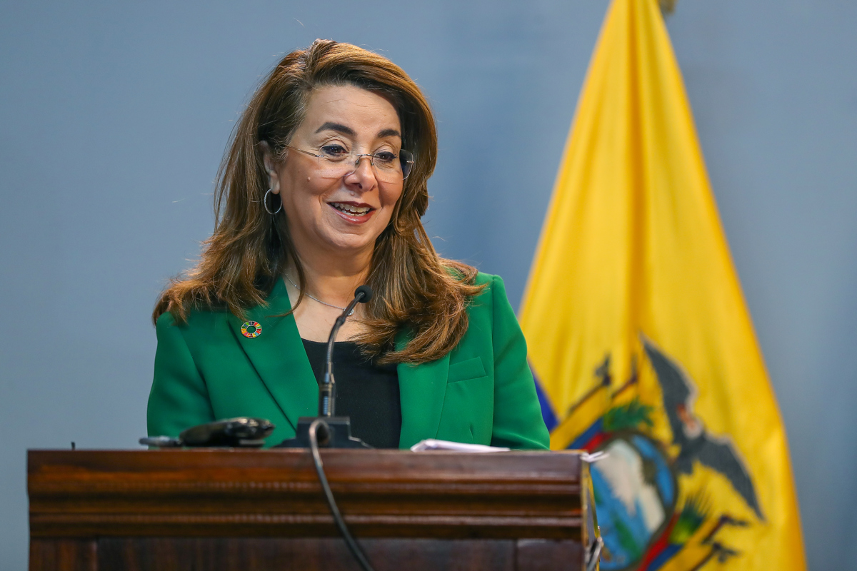 Imagen de Archivo de la directora general de la Oficina de la ONU contra la Droga y el Delito (ONUDD), Ghada Waly. (Foto de José Jácome de la agencia EFE)