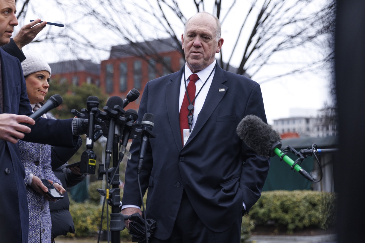 Fotografía de archivo, tomada el pasado 6 de febrero, del asesor de seguridad nacional y control migratorio de EUA, Tom Homan, durante una rueda de prensa, en los jardines de la Casa Blanca, en Washington DC (EUA). (Foto de Aaron Schwartz/Pool/EFE)