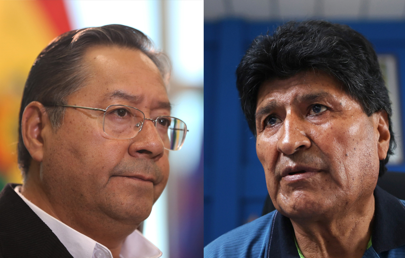 Combo de fotografías de archivo del presidente de Bolivia, Luis Arce (i), y el exmandatario de Bolivia Evo Morales (2006-2019). (Foto de Luis Gandarillas de la agencia EFE)