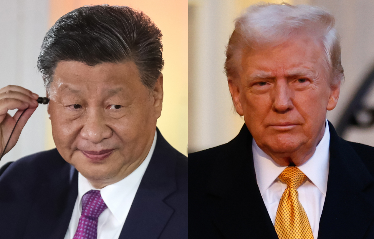 Fotografías donde se observa al presidente de China, Xi Jinping (i), y al presidente de EUA, Donald Trump. (Foto de archivo de Paolo Aguilar / Mohammed Badra de la agencia EFE/EPA)